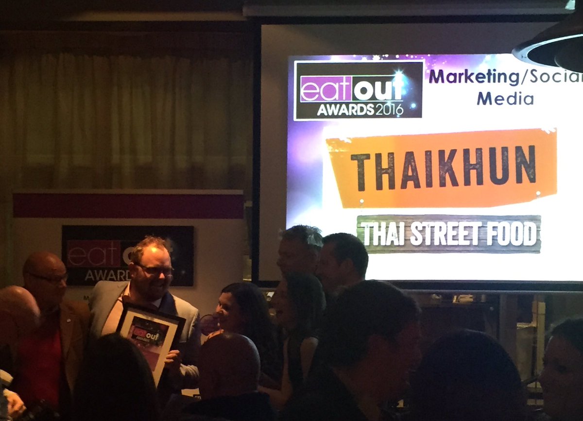 Justine_Troika's tweet photo. Congrats to @Thaikhun for being a well deserved winner tonight #EatOutAwards16 https://t.co/8lqcn6OoQq