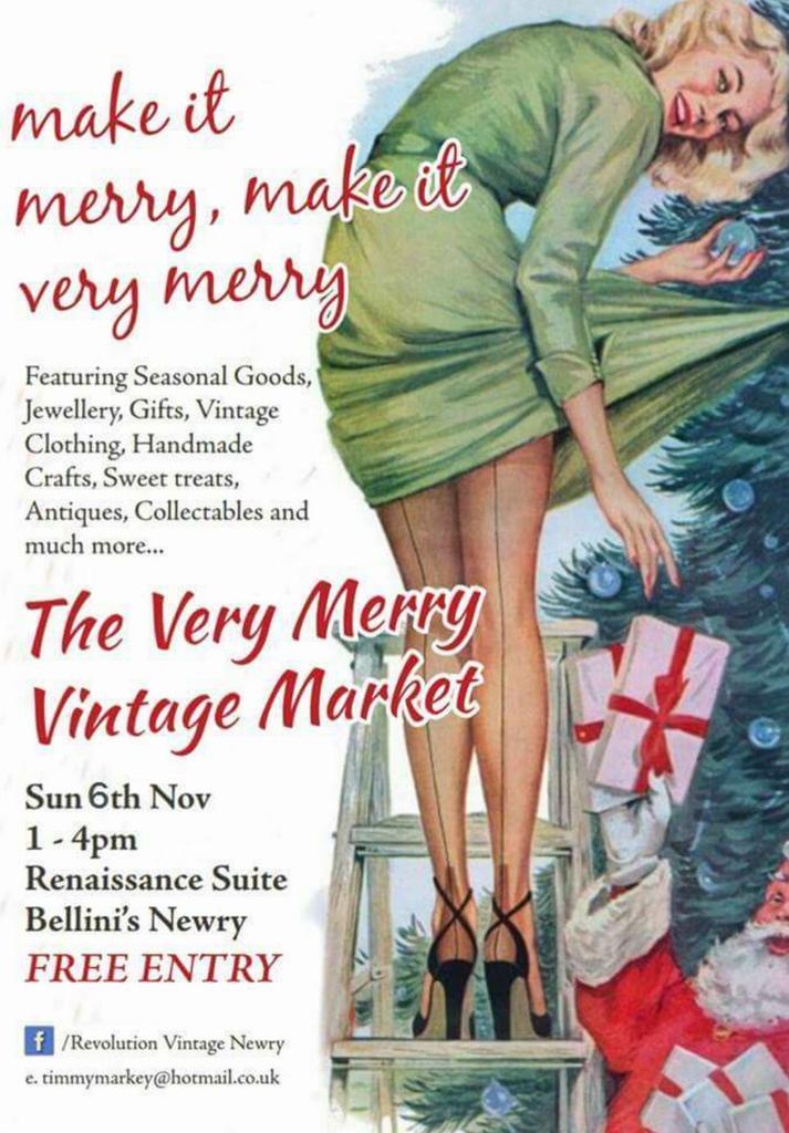 The #verymerryvintagemarket returns THIS Sunday to <a href="/bellinisnewry/">Bellinis Newry</a> and it's FREE ENTRY @CreameryQuarter #newry
