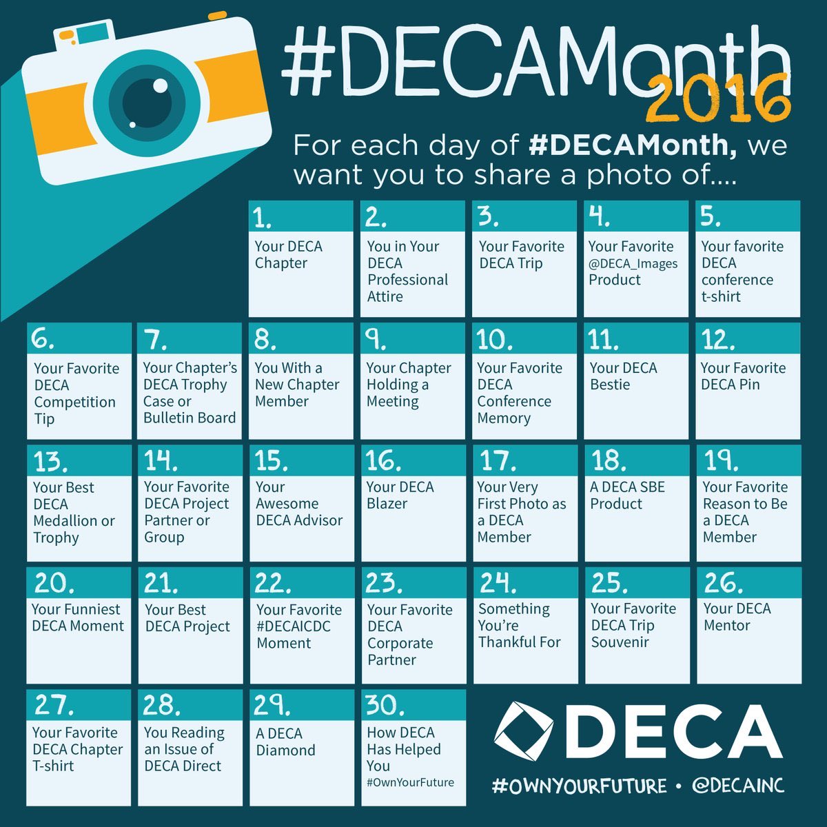 SCDECA's tweet photo. It's finally #DECAMonth we will have a photo challenge. Tag us &amp;/or send us pics of your photos from each day. Use #scdecamonthchallenge https://t.co/qSeq8RugkN