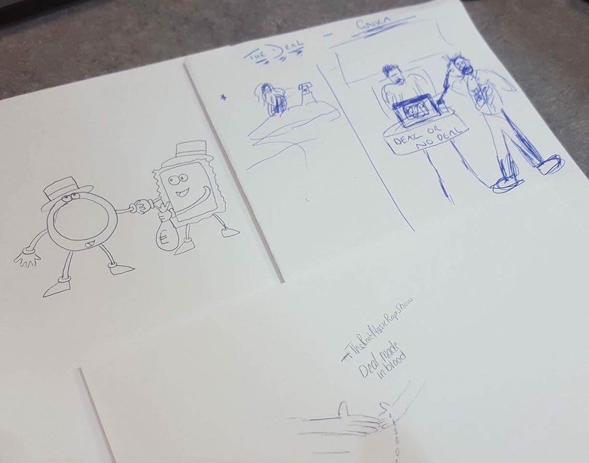 SparkSunderland's tweet photo. In #DrawThatTune we drew to The Deal by Gaika and came up with spaghetti, Noel Edmonds and a bit of blood... https://t.co/NxtOrpegL2