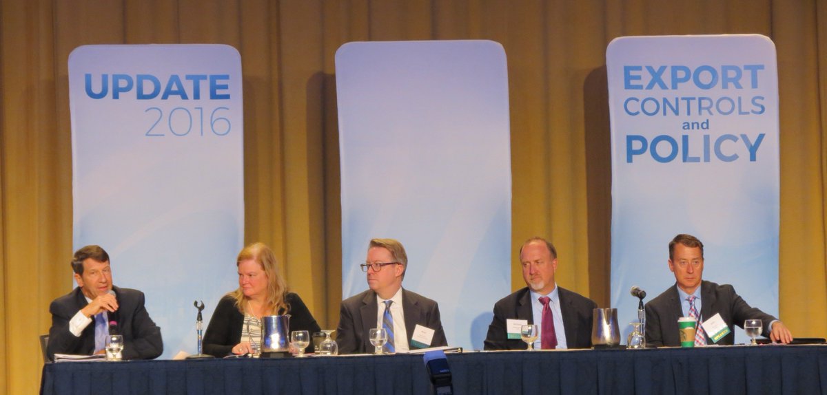 BISgov's tweet photo. DAS Borman joined officials from @StateDept, @DeptofDefense, and @USTreasury for a panel discussion about #exportcontrol at #Update2016. https://t.co/LhSZ5oufzo