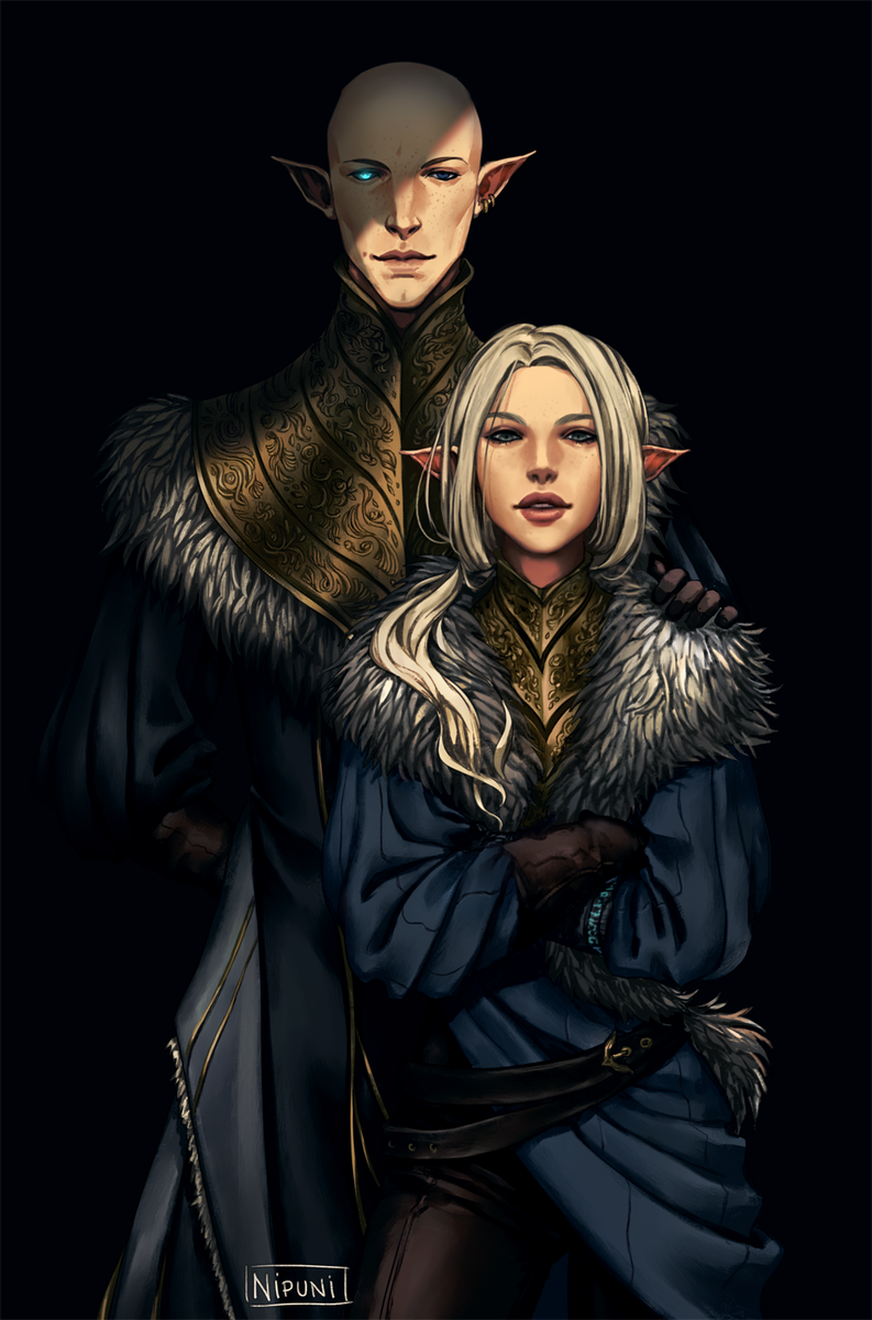 NipuniDraws's tweet photo. Wolves Den #dragonageinquisition #solavellan #solas #lavellan #bioware #illustration https://t.co/0zFT1oEaTZ