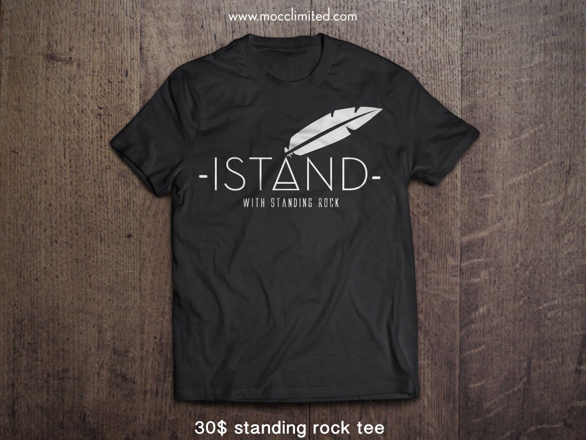 MoccClothing's tweet image. be really cool to have support from @_Native_Life for the official #NoDapl ISTAND tees, proceeds will be donated. mocclimited.com