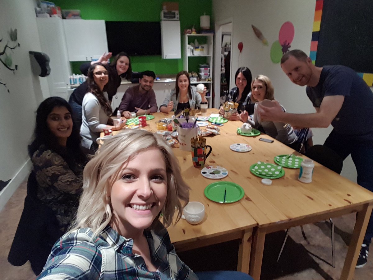 janarae10's tweet photo. Rock solid painting night #rocksolid #claycafe #td #bumpydoodles @Michael_LMullan @nicjenevans @NasimVosougkah https://t.co/ReBXzRIw2L