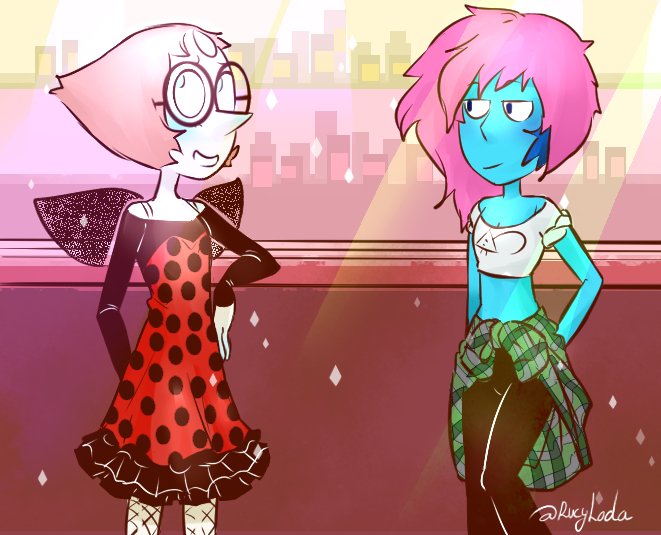 “I'm back😊 #StevenUniverse # #Pearl #LapisLazuli @DeedeeMagnoHall @Jennifer_Paz @whammybah @ZachCallison 😆😆”