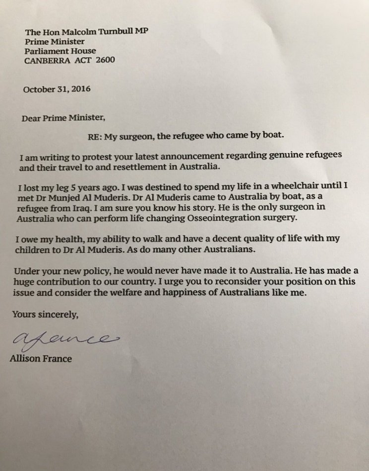Ro_Smith's tweet photo. Maybe you saw this letter yesterday. This is the story behind it. https://t.co/YHwGkfTiL2 @newscomauHQ @PeterDutton_MP #auspol #refugees https://t.co/TnlXM1knPh