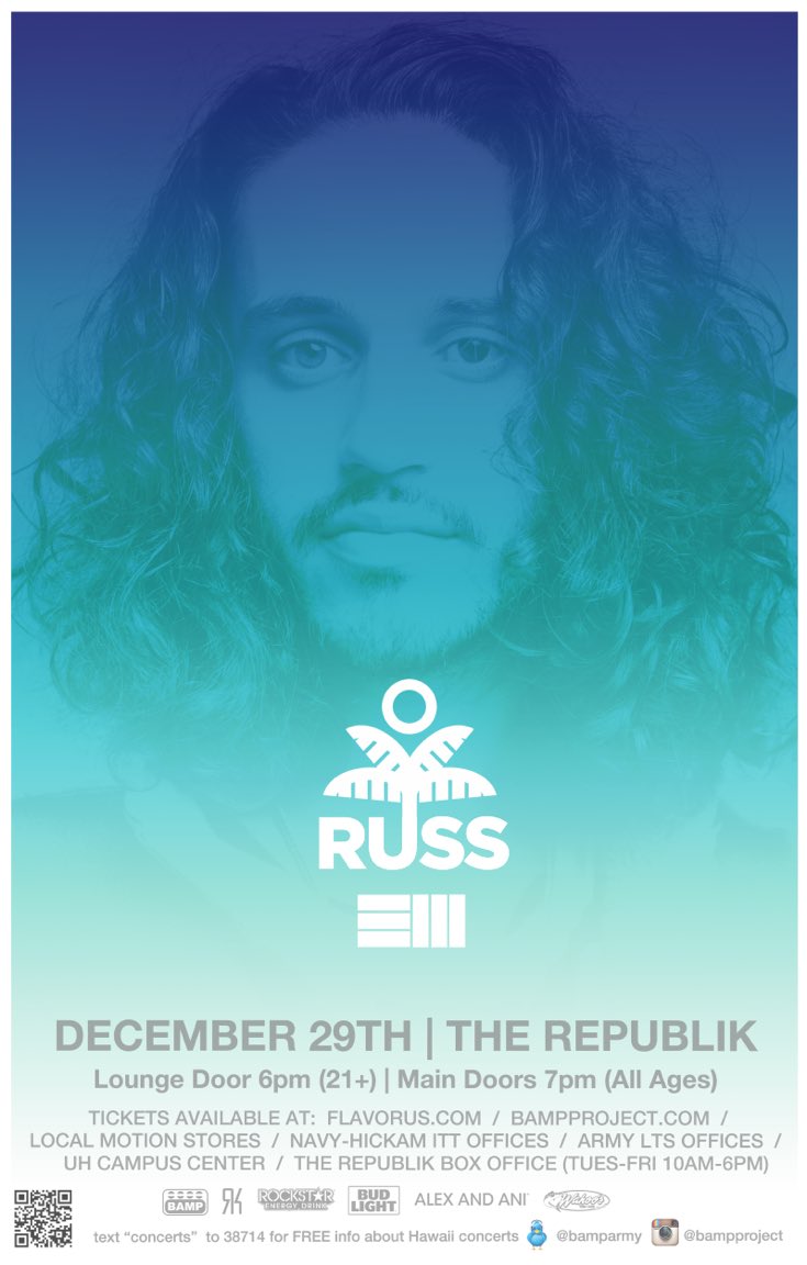 russdiemon's tweet photo. Hawaii

I'm coming

December 29 at The Republik

Tickets on sale this Friday on https://t.co/VyUKSt9OB3 https://t.co/JPW5vee0tJ