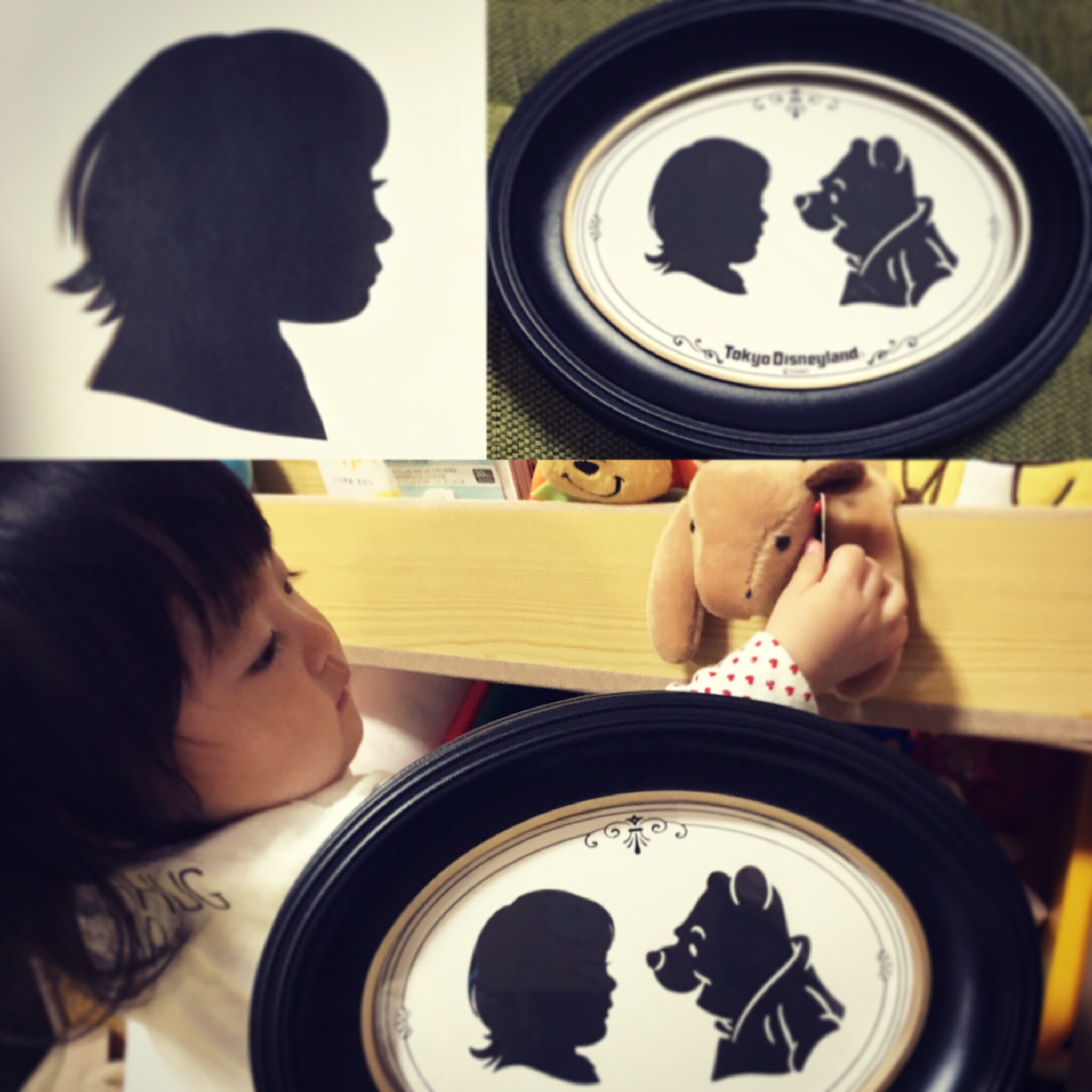 りこちぇる 昨日は家族3人で初めてディズニーランドに行って来た シルエットスタジオで娘と娘の大好きなプーさん切ってもらったよ 本当に数分で切ってくれてビックリ 自分でもちょっと切ってみようと思って切ってみたwww ディズニー