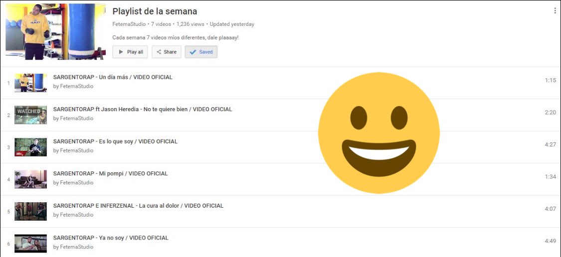 fetemastudio's tweet photo. Escucha y da play ▶▶▶▶ a la Playlist de esta semana en YouTube 🎶#FetemaStudio @sargentorap1 😎 https://t.co/8fNNvrUvQt