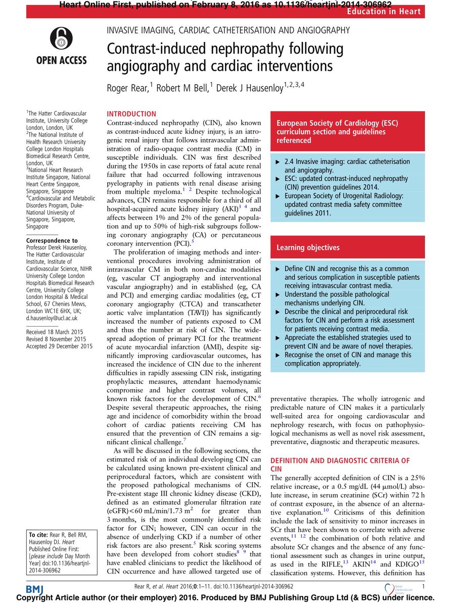 Mehra Score Mehran risk score for prediction of Contrast Nephropathy #NephJC # ...