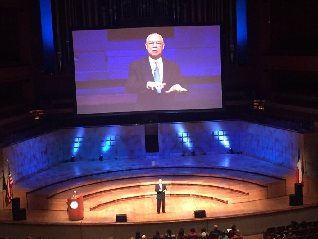 Colin Powell @ early childhood conf, "Every child will have responsible, caring &amp; loving adults..."<a href="/seapubschools/">Seattle Public Schools</a>