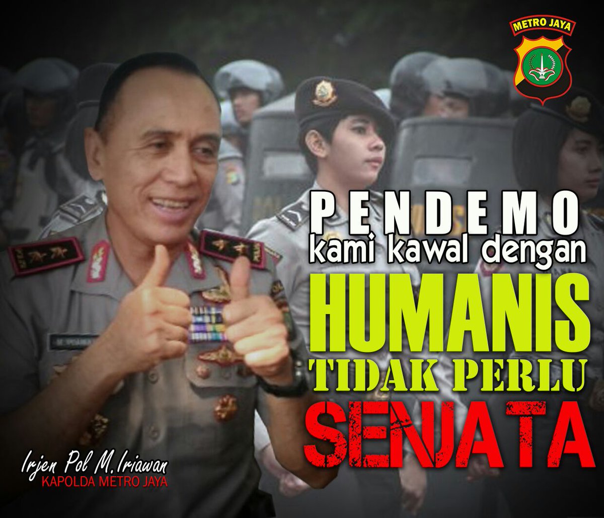 Pendemo kami kawal dengan humanis. #IndonesiaDamai