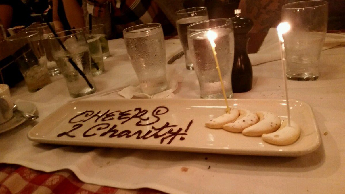 baubin55's tweet photo. Thanks to Maggiano's South Coast plaza CA for recognizing our celebration! "Cheers 2 Charity" @travishorne23 @StJude @steelerman1313 https://t.co/DVSF3j3Gdb
