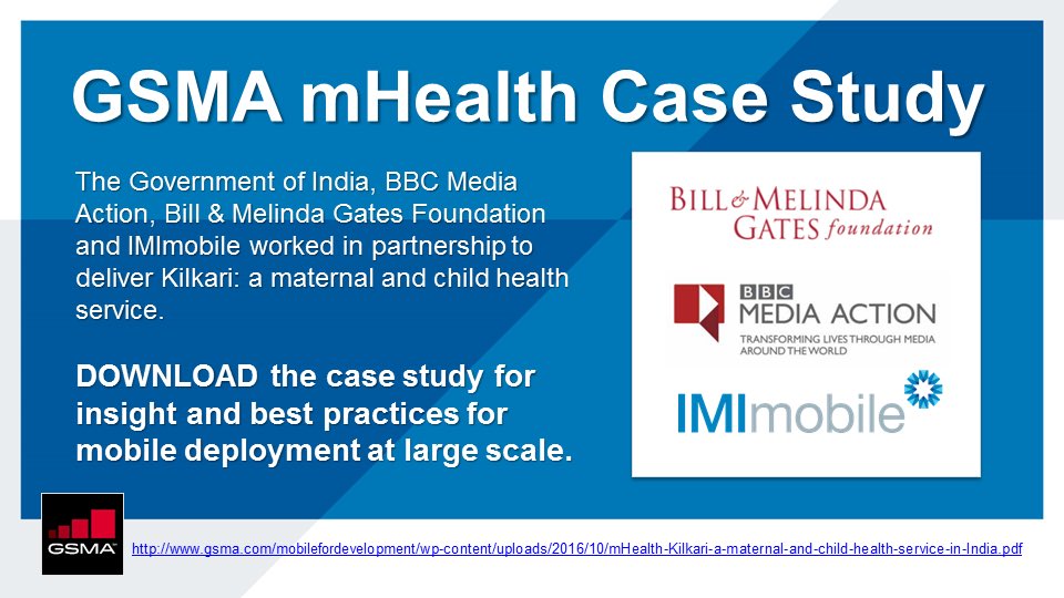 webex_cpaas's tweet photo. GSMA CASE STUDY: Government of India, @bbcmediaaction @gatesfoundation &amp; IMIMobile deliver Kilkari service. @GSMA https://t.co/4vQYT2lyqV