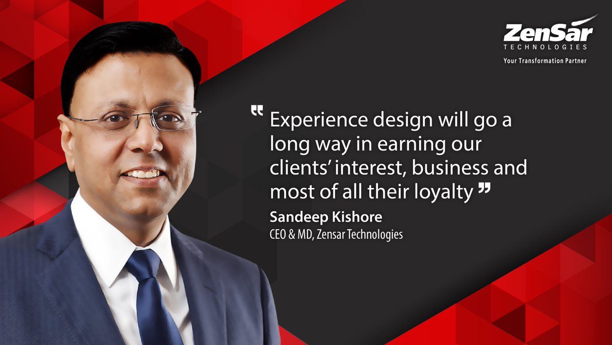 Zensar's tweet photo. Experience design will go a long way in earning our clients’ interest business &amp; most of all their loyalty @skishore https://t.co/Swg6wDpkQw https://t.co/HMzFGYF6c3