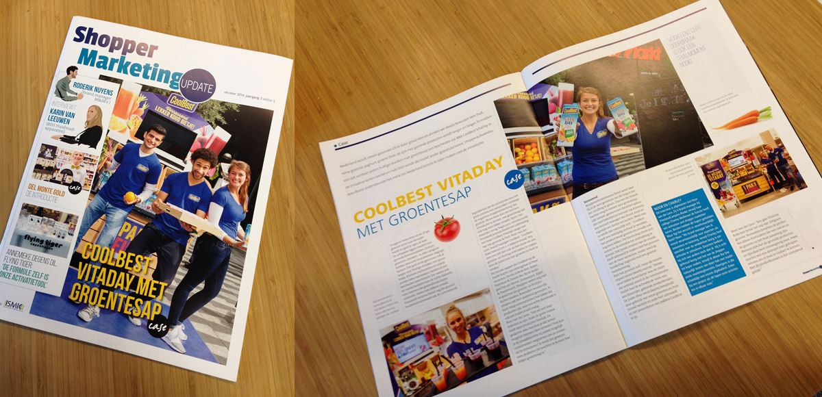 Coolbest Vitaday activatie op de voorpagina van de ShopperMarketingUpdate!