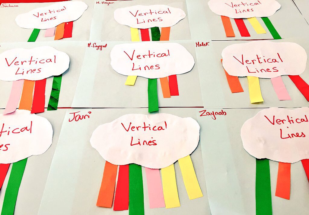 reem_chams's tweet photo. KG1"A" #Rainbow 🌈is made up of #vertical_lines and a bit of #creativity @DawhaHighSchool @FThaalby https://t.co/67ioLpKBff