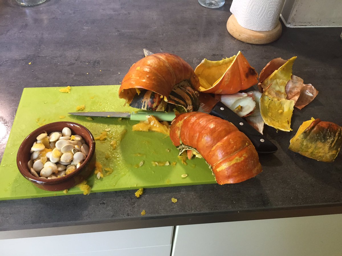 November #Halloweenisover soup on the go. Feel like I've just de-shelled a crab #turbanpumpkin