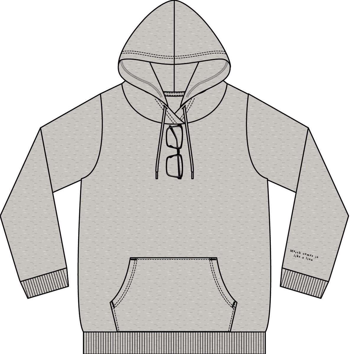 monochrome greyscale hood glasses solo hoodie white background  illustration images