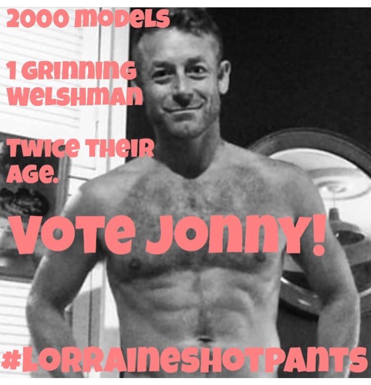 rhirhispiers's tweet photo. @ITVLorraine please advise on how to vote 😀I can't locate a link online  #lorrainehotpants #votejonny #cardiff #welshman https://t.co/k4bLyt1Aqd