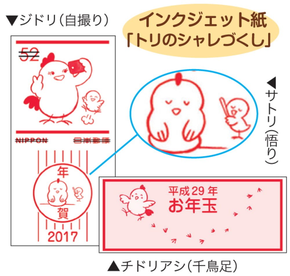 自撮り 悟り 千鳥足 来年の干支トリをダジャレに 年賀状デザインの意図は 自撮り 悟り 千鳥足 来年の干支トリをダジャレに 年賀状デザインの意図は