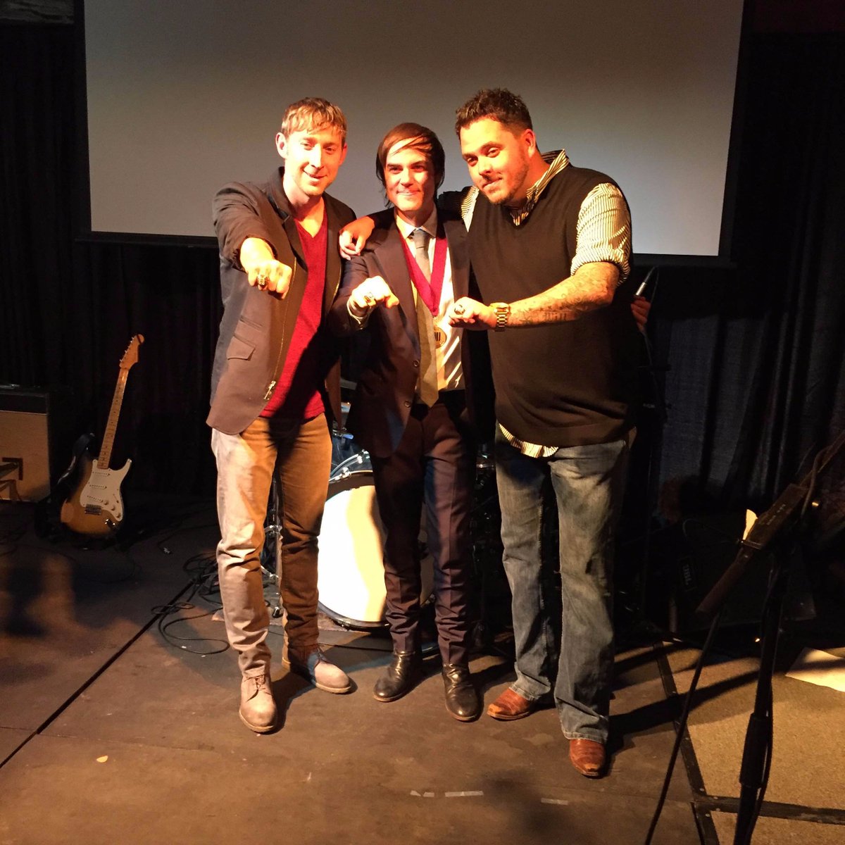 CMSNashville's tweet photo. Congratulations Josh Hoge, @rosscopperman, and Ashley Gorley on winning Songwriter of the Year! Thank you @Jostens for the incredible rings! https://t.co/xZ52Nlpm89