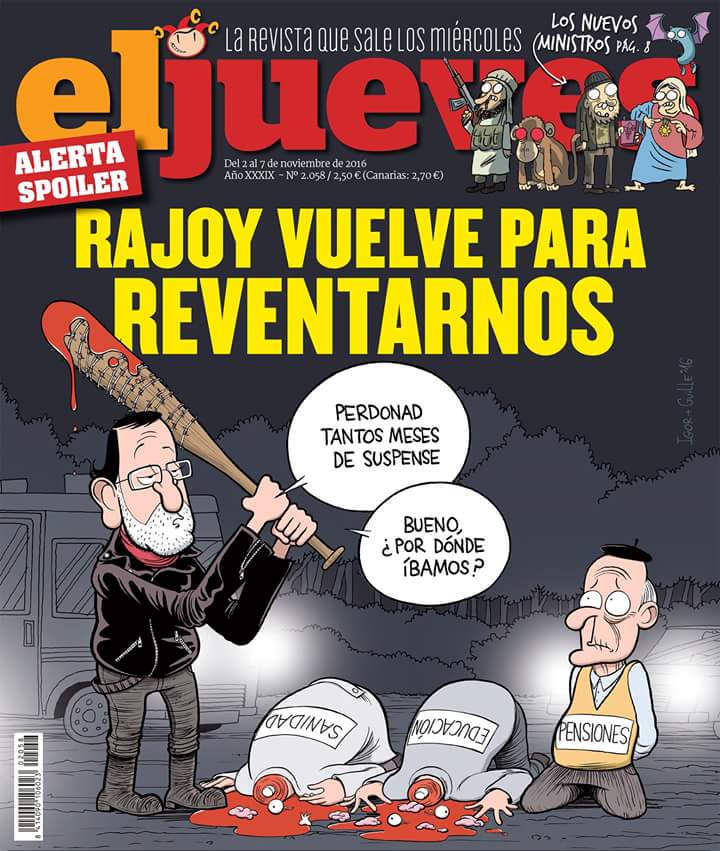 Mr_NonGrato's tweet photo. Brutaaaall la portada del @eljueves de esta semana... https://t.co/Vief0415Gu
