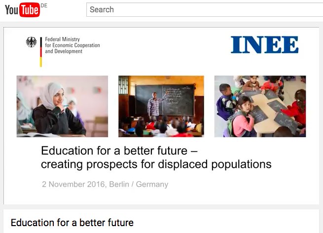 INEEtweets's tweet photo. LIVESTREAM starts now! Intl Conf on #educationindisplacement. Join @BMZ_Bund @INEEtweets 4 parts of the event today. https://t.co/mnRpq6TngC https://t.co/vtKZCo01dM