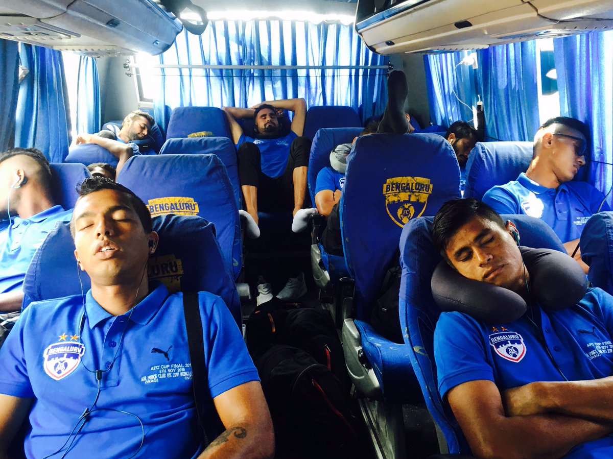bengalurufc's tweet photo. We're off to Qatar and the boys seem to have taken the Doha Dream bit far too seriously! #AFCCupFinal #ForTheWin https://t.co/8mDRFYg1ab