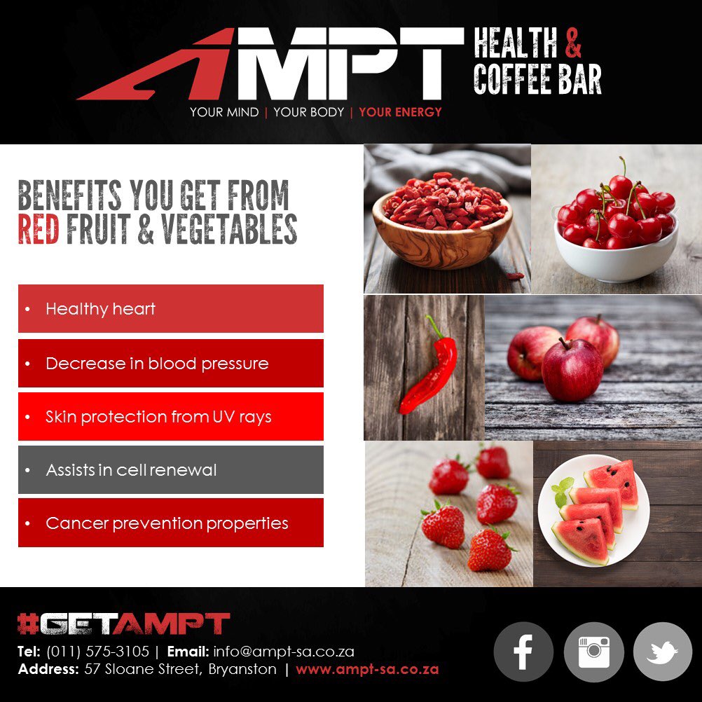 Ampt_SA's tweet photo. Benefits you get from RED fruit &amp; vegetables | #getAMPT 🍎🍉🍓🍒🌶 https://t.co/sSc9lL6sD6