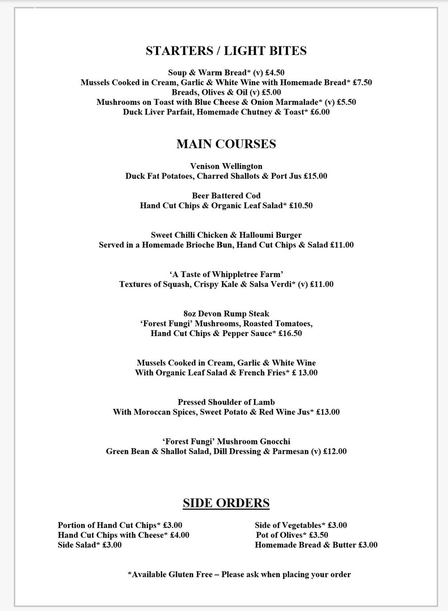 New menu starting next Thursday <a href="/7StarsKennford/">Seven Stars Kennford</a> 
<a href="/atasteofdevon/">A Taste of Devon</a> <a href="/Taste_Exeter/">TastebudExeter</a> <a href="/Forest_Fungi/">Forest Fungi Devon</a> <a href="/EatOutDevon/">Eat Out Devon Team</a> <a href="/FishesExeter/">Fishes</a> @DevonLifeCath