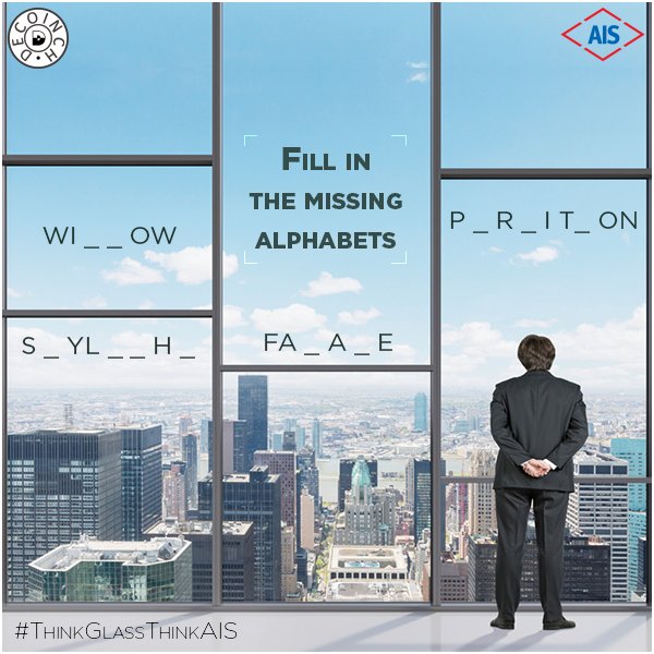 Decoinch's tweet photo. Fill in the blanks and stand a chance to win exciting prizes from AIS! #ThinkGlassThinkAIS @AsahiIndia 
Hint:  https://t.co/jf10y8GjQr https://t.co/bNjoobzr3P