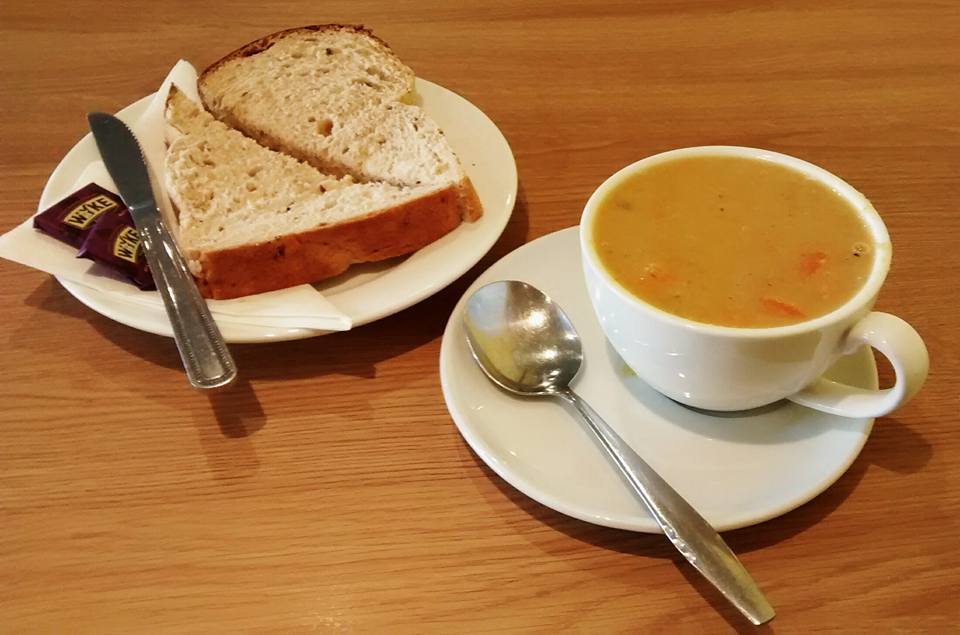 Our delicious, warming home-made #soup is back for the winter, only £3.50. Current soup: hearty lentil