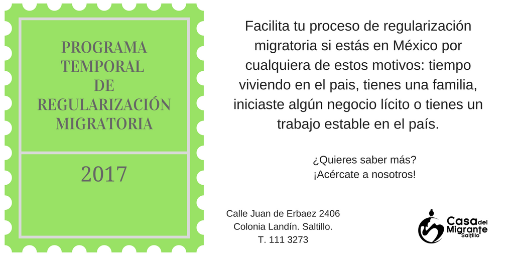 CDMSaltillo's tweet photo. ¿Tienes más de dos años viviendo en México y quieres regularizarte? ¡Este programa de regularización del @INAMI_mx es para ti! #CDMSaltillo https://t.co/lCGXscbU44