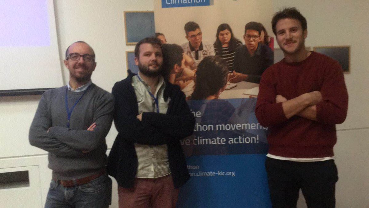 #VittoreNegretto #DenisGrasso #AlbertoInnocenti vincono il <a href="/ClimateKIC/">EIT Climate-KIC</a> Climathon 2016 #TalentiEmergentiIuav #Iuav goo.gl/LsCxbx