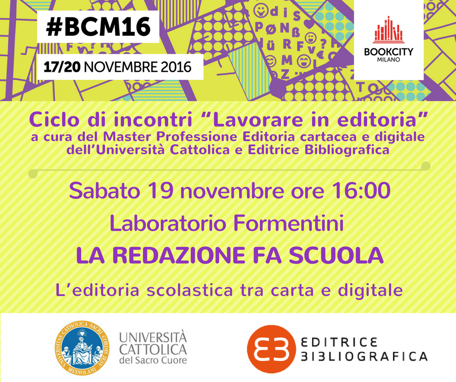 EBibliografica's tweet photo. Come nascono i libri scolastici?Ce lo spiegano @merivitti @elisa_calcagni Marco Gatti @Edigeosrl! @BOOKCITYMILANO @Formentini10 #BCM16 https://t.co/V0PTpMHEtZ