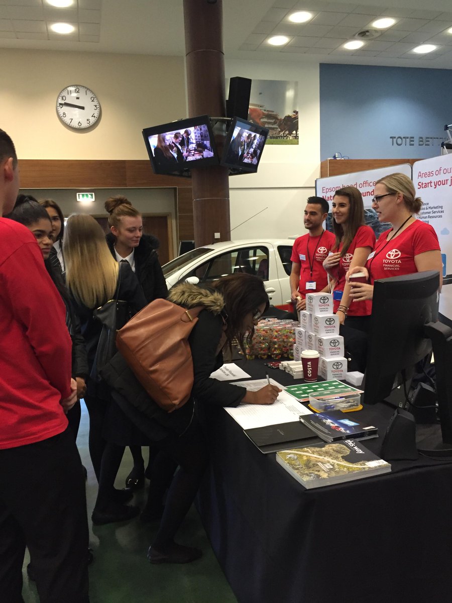 ToyotaUK's tweet photo. Toyota Financial Services is at #SurreyOppsFair today. Head down to @EpsomRacecourse to find out about careers with us. @Surrey_Matters https://t.co/k5JGzT6ASv