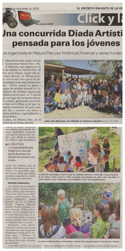 dordonyez's tweet photo. Gracias @UHmallorca por dar a conocer la Diada de #Artistas para #jóvenes organizada por @UniversMallorca en @ZooNaturaParc #cultura https://t.co/mYCEHBNdch