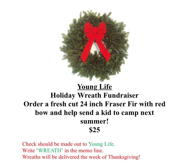 BotetourtYL's tweet photo. It's that time again!! Beautiful door wreaths! 🎄Buy them to help send kids to camp! Let us put you down for one! #freshwreath #YLcamp https://t.co/xwCg1bXKb0