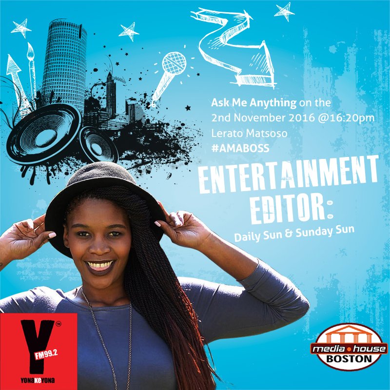 Yfm's tweet photo. This weeks #AMABOSS is Lerato Matsoso - Entertainment Editor @DailySunSA & @SundaySunSA.@BMHSANDTON https://t.co/GTXa71UKVJ