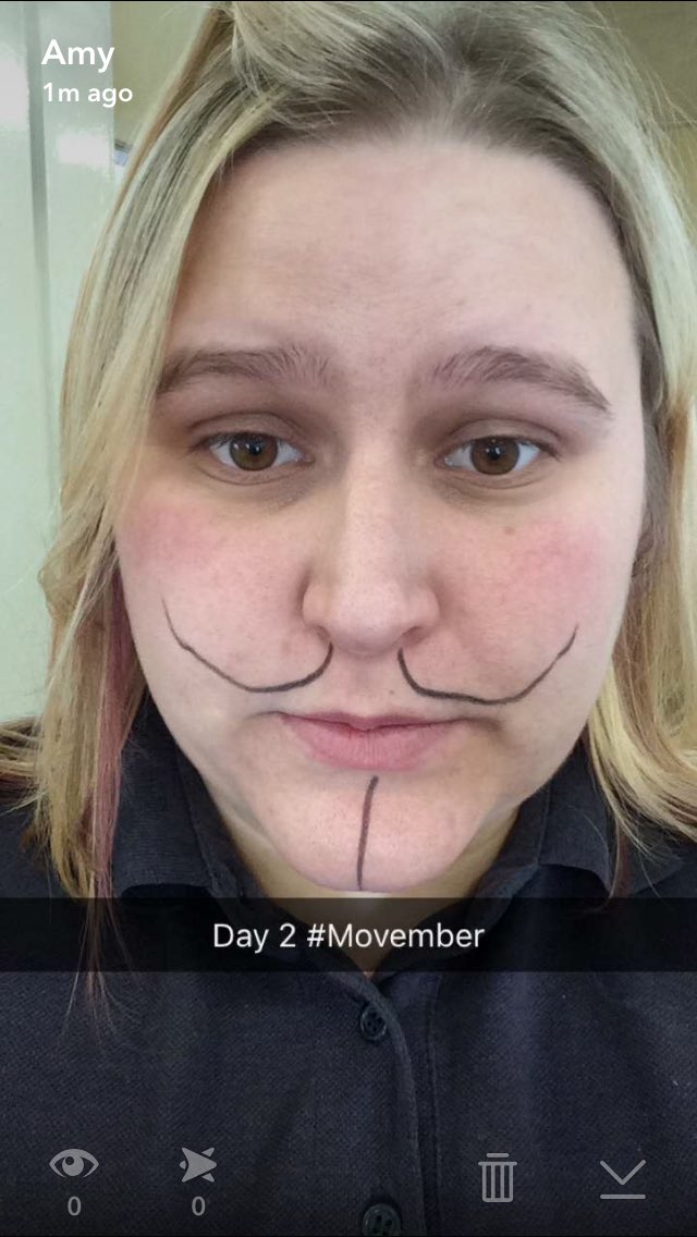 AmyTeam66's tweet photo. Day 2 of #movember2016 #stopmendyingtooyoung @cornforthhouse https://t.co/ggZ1g8gtfU
