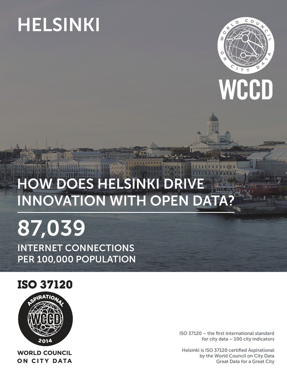 In #Helsinki,  there are 87,039 internet connections per 100,000 of population.WCCD-ISO 37120 recognition for that! bit.ly/2f9yuvP
