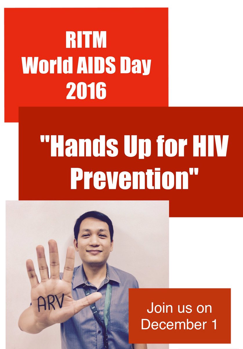 ARG_RITM's tweet photo. @RITMPH World AIDS Day 2016
#HIVPrevention #HandsUp https://t.co/d6g4S0NRlf