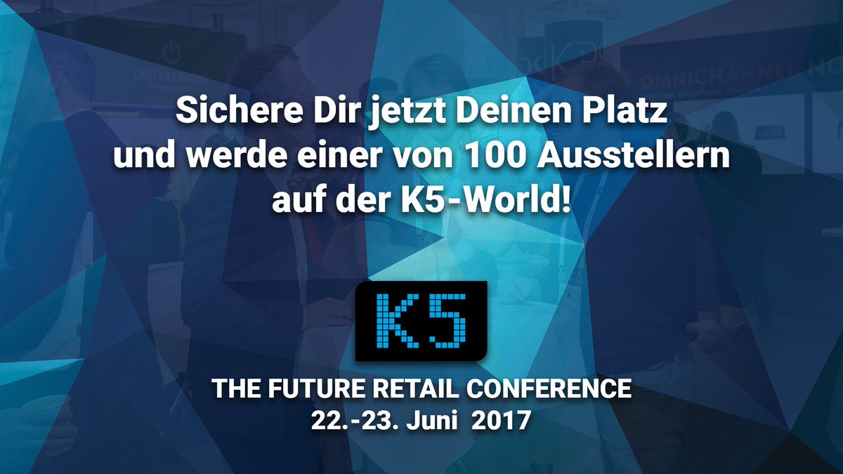 5000 Entscheider, Macher &amp; Treiber, davon 41% C-Level. Beste Voraussetzungen, um sich zu präsentieren! Mehr Infos:
k5-conference.com/aussteller/