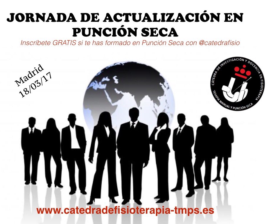 FisioDeporURJC's tweet photo. Os dejamos info sobre una Jornada de Punción que organizan desde @catedrafisio. Los alumnos del @FisioDeporURJC están invitados!! Apuntaros! https://t.co/I3VvTYYUnh