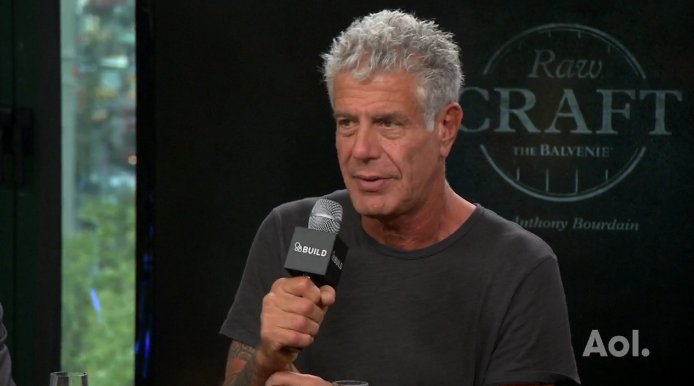 BUILDseriesNYC's tweet photo. "It's definitely better than being an arsonist or pornographer!" @Bourdain jokes about being called a "celebrity chef." https://t.co/3kECMQfKrh