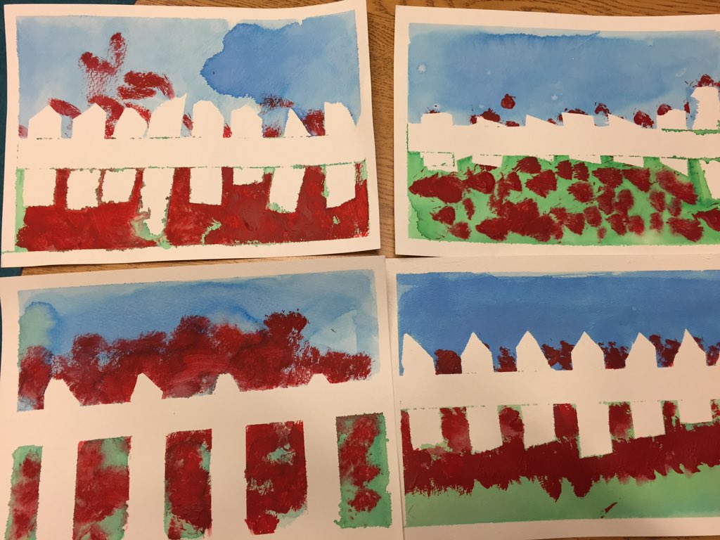 MsE_Perez's tweet image. Mixed media poppy art #WeRemember #MultiAgeLearning @WestVanSchools