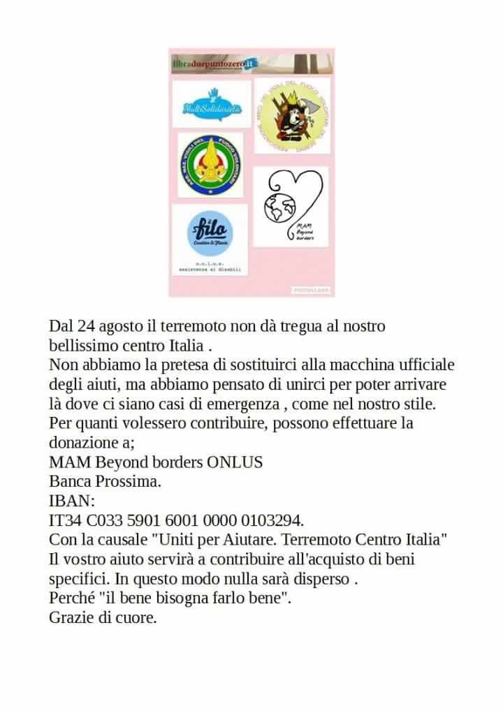 MAMbeyondborder's tweet photo. Tutti insieme da oggi per le popolazioni colpite dal terremoto. #terremotocentroitalia #Terremoto #mambeyondborders #iostoconmam #terremoto https://t.co/2KDp9kDzIl