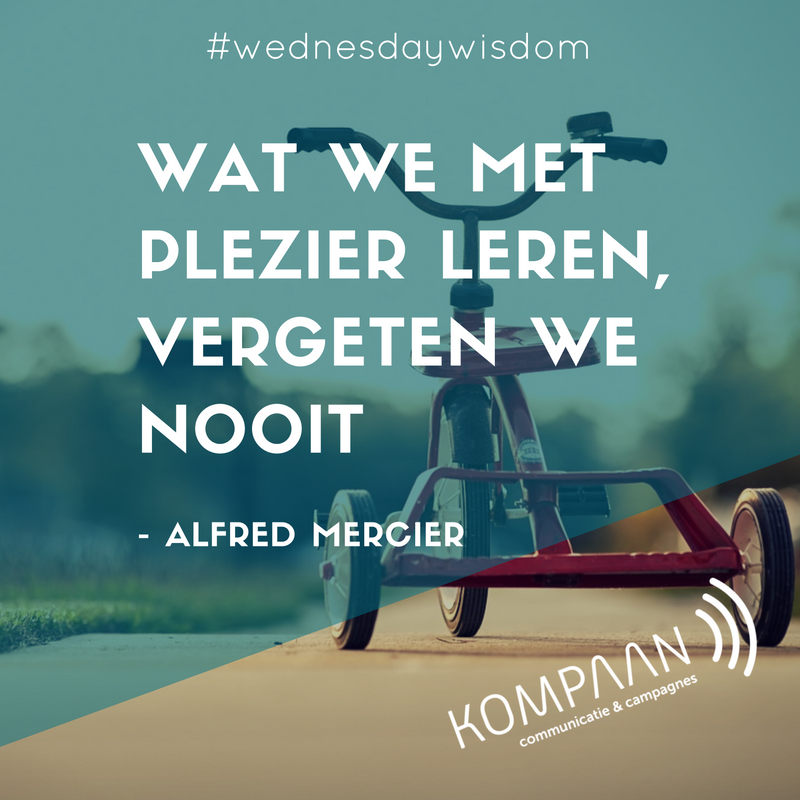 Leren met plezier, daar gaan wij voor! Training #SocialMedia met Karakter: bit.ly/kompaan8nov 
#wednesdaywisdom #wdw #communicatie