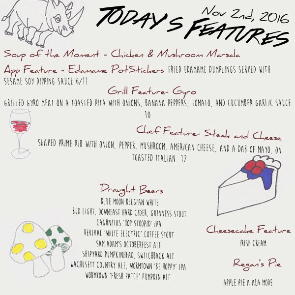 Check out our lunch specials! #FlyingRhino #Specials